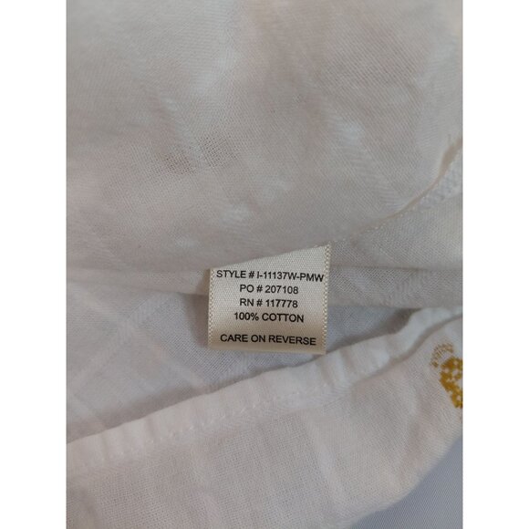 The Impeccable Pig Womens Sleeveless Peplum Top M White & Mustard Embroidered - Picture 7 of 9